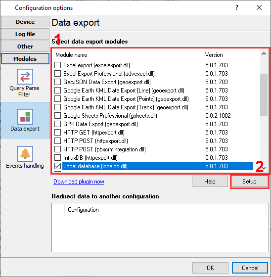 Plugin selection to export parsed data to CSV or text files.