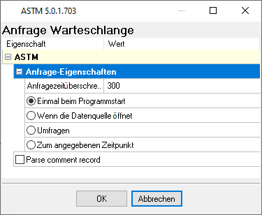 ASTM-Protokollparser-Einstellungen.
