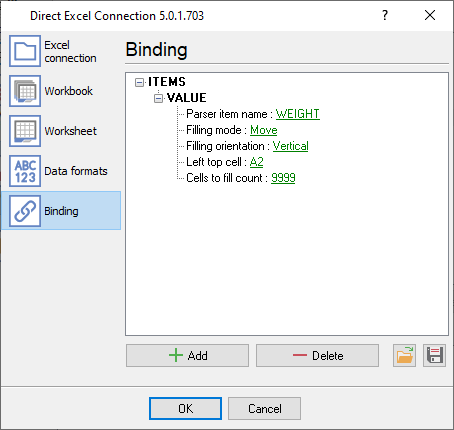 Binding: assign your parser data to columns