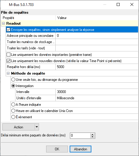 Configuration du plugin M-Bus.