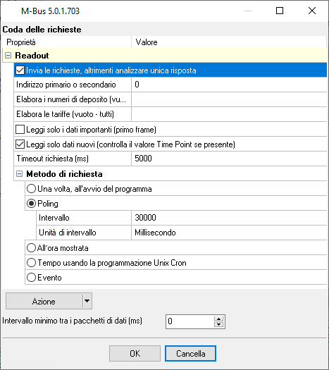 Configurazione del plugin M-Bus.