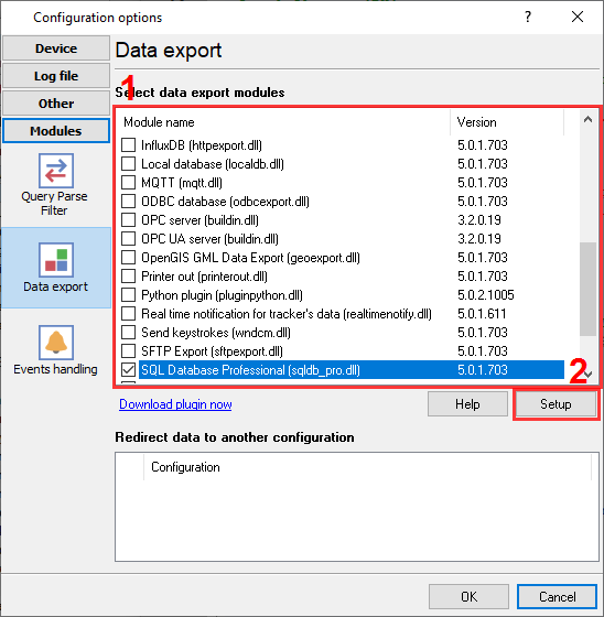 MySQL plugin to export data.