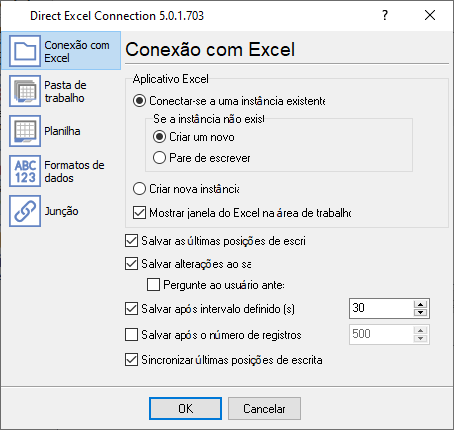 Localização e nomenclatura do arquivo Excel.