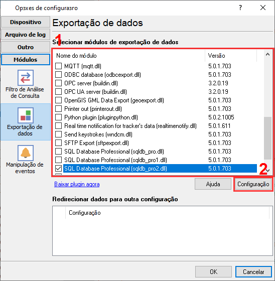 Conector do Microsoft SQL Server em nosso logger.